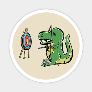 Tyrannosaurus Dinosaur Dino Archer Archery Cartoon Cute Character Magnet